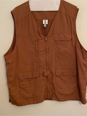 Magellan Signature Men’s Travel Vest Light Brwn Nylon Pockets XL‎ Hiking Fishing